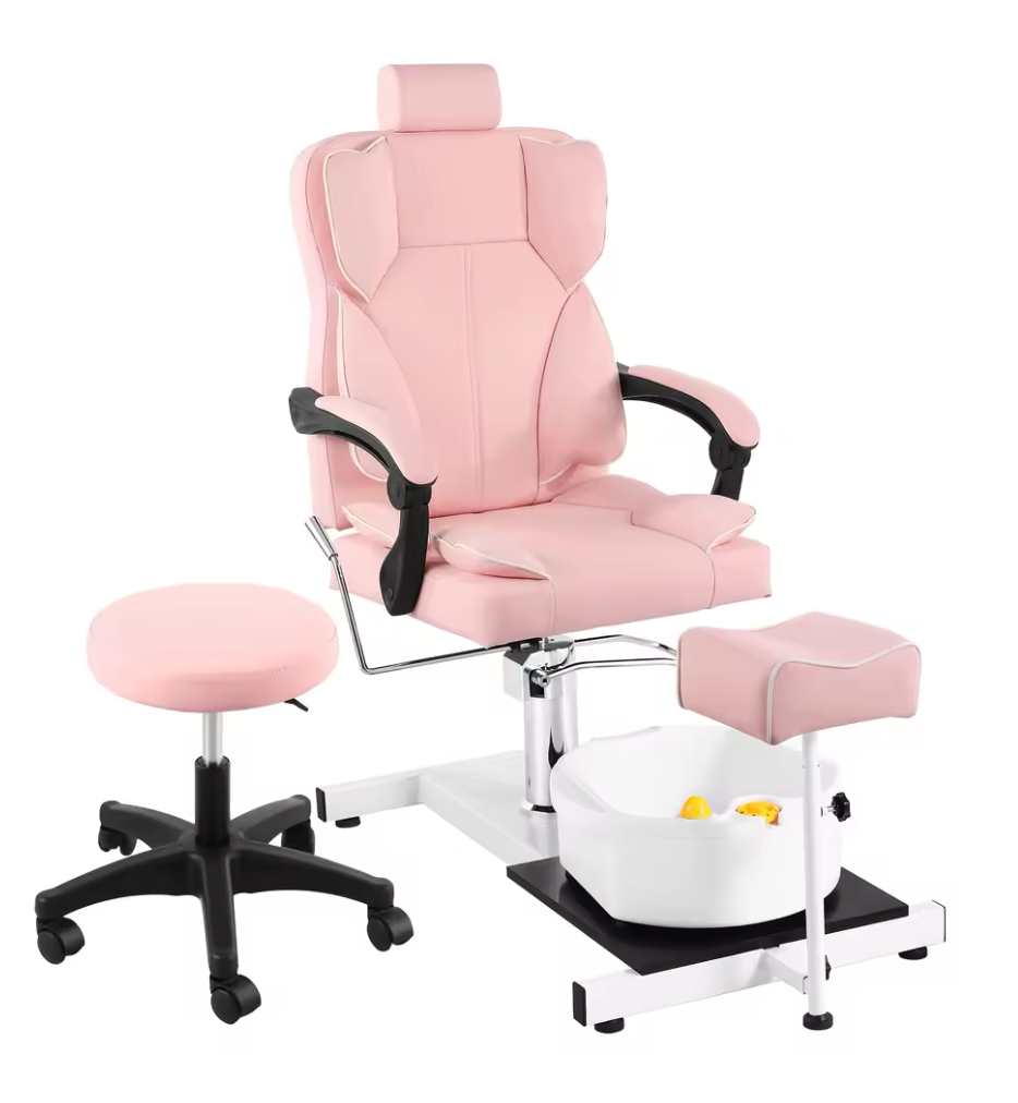 Salon Pedicure Massage Chair with Built-in Foot Bath Tub