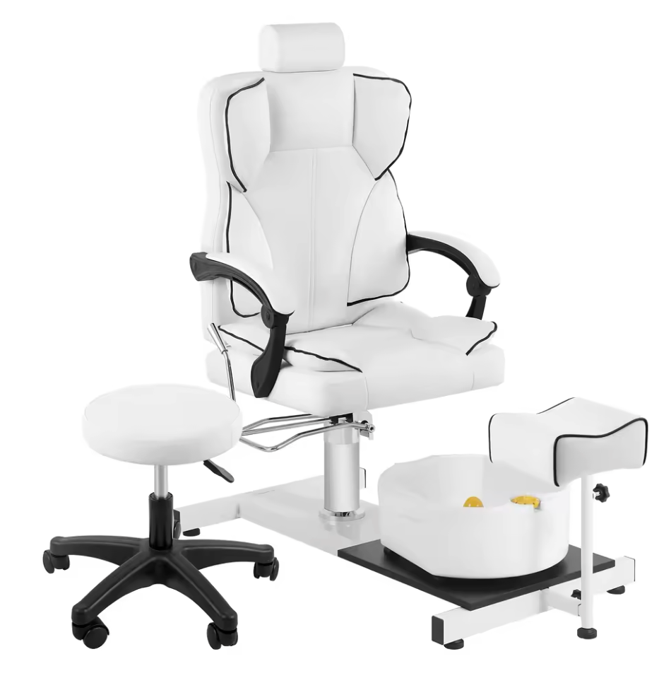 Salon Pedicure Massage Chair with Built-in Foot Bath Tub